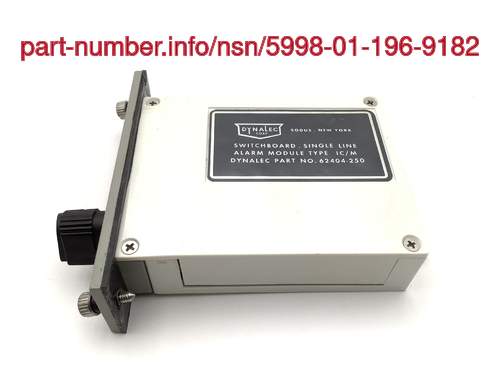NSN 5998-01-196-9182